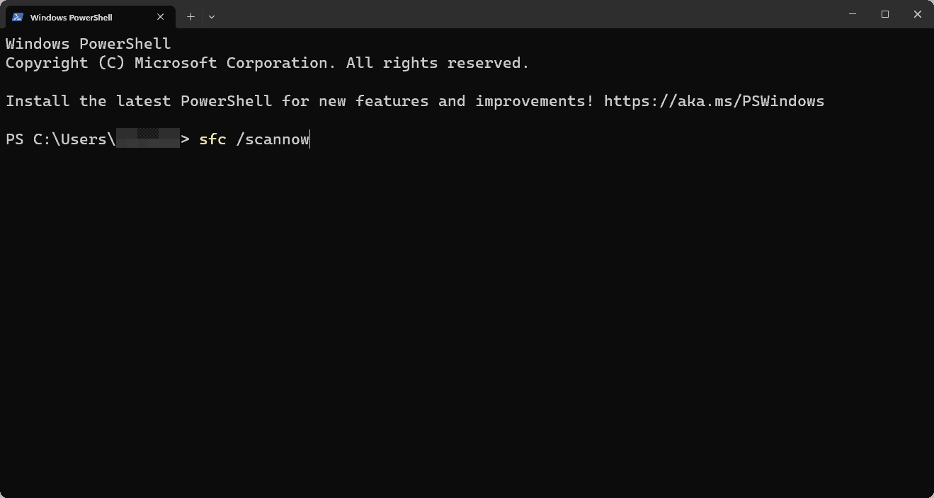 
Sfc scannow command windows terminal