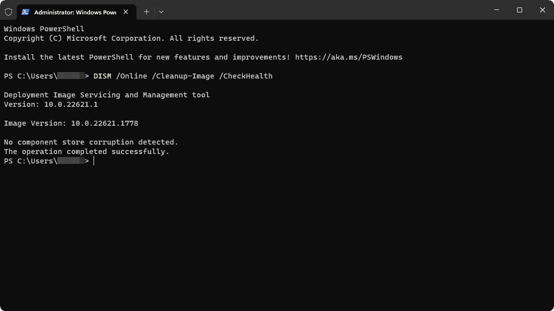 terminal DISM scan windows 11