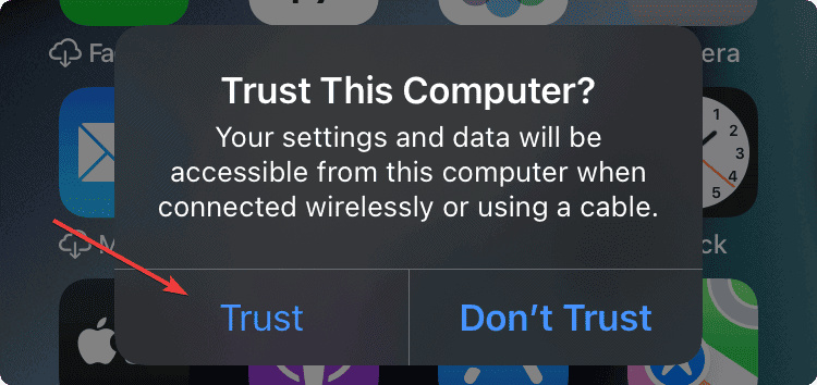 trust this computer iphone
