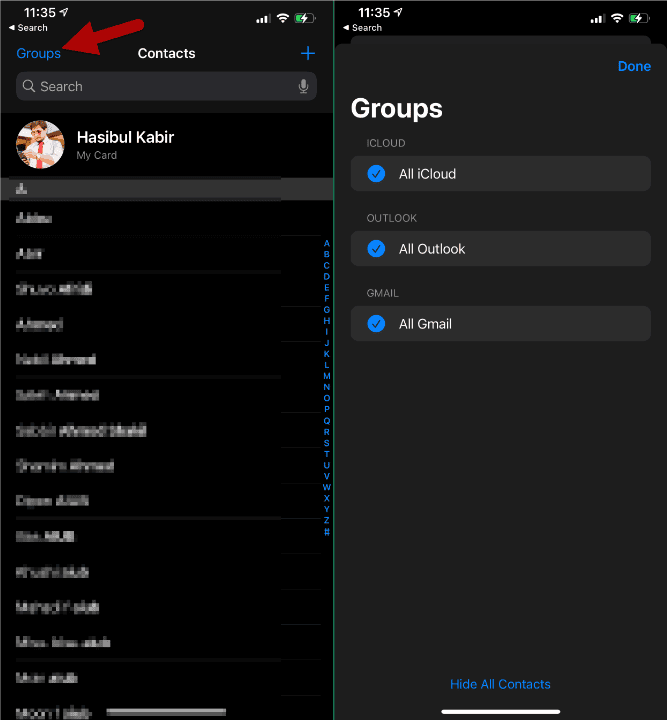 Iphone Contacts Groups